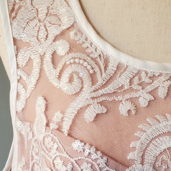 RM Richards Full Length Cream Gown size 16 elegant formal - Picture 2 of 5